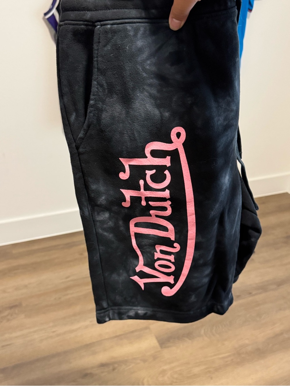 NEW Von Dutch Black Shorts with Pink Logo